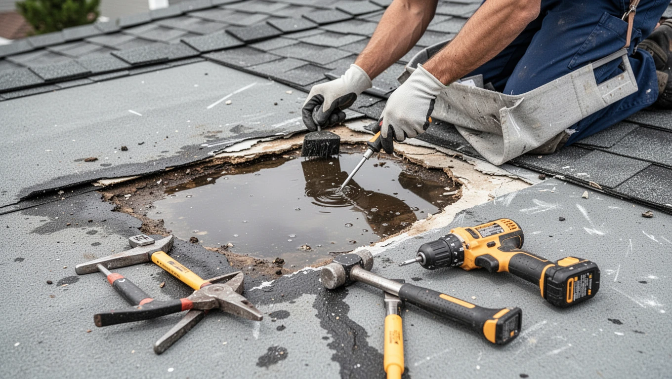 Roof Leak Water Damage Repair